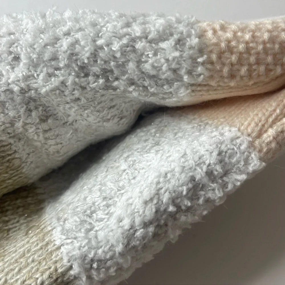 H Halston Slipper Socks 2 Pairs. Tan / Peach  and Burgundy Medium / Large